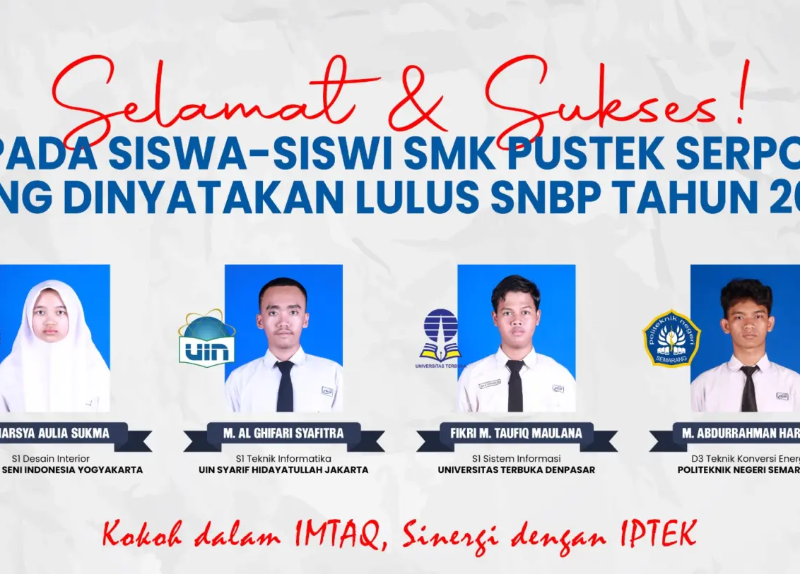 Siswa SMK Pustek Serpong Lolos SNBP 2025 ke Perguruan Tinggi